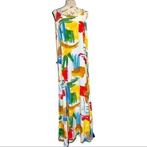 Tahari Maxi Dress Brushstroke Canvas Print